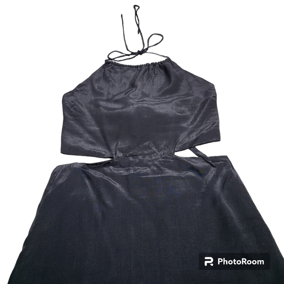 With Jean Black Gia  Style Halter Mini Dress Size M - Picture 9 of 16